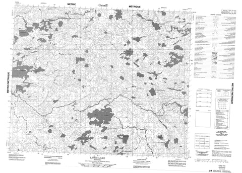 053D12 Lewis Lake Canadian topographic map, 1:50,000 scale