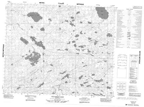 053D13 Gilchrist Lake Canadian topographic map, 1:50,000 scale