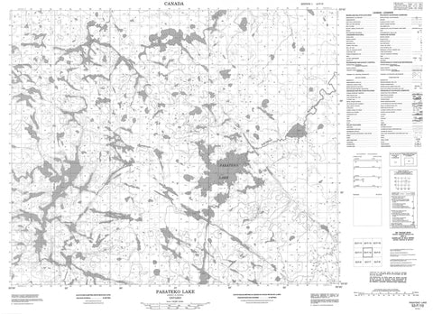 053F10 Pasateko Lake Canadian topographic map, 1:50,000 scale