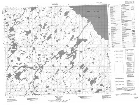 053G09 Bug Lake Canadian topographic map, 1:50,000 scale