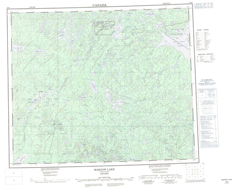 053G Makoop Lake Canadian topographic map, 1:250,000 scale