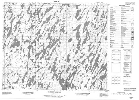 053H01 Wapikopa River Canadian topographic map, 1:50,000 scale