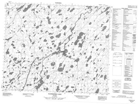 053H05 Kaneesose Lake Canadian topographic map, 1:50,000 scale