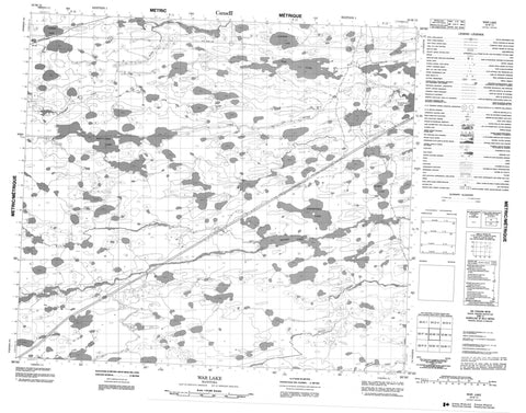 053M13 War Lake Canadian topographic map, 1:50,000 scale