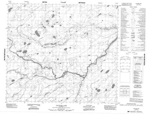 053M16 Couture Lake Canadian topographic map, 1:50,000 scale