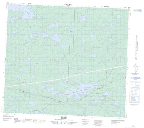 054D04 Ilford Canadian topographic map, 1:50,000 scale