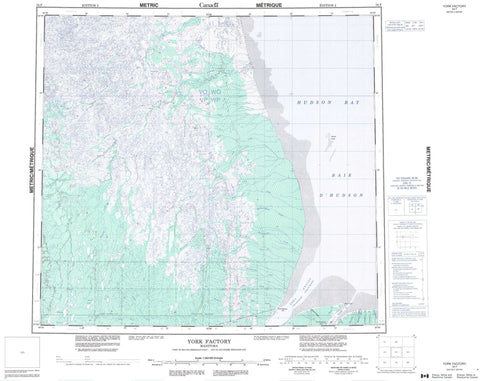 054F York Factory Canadian topographic map, 1:250,000 scale