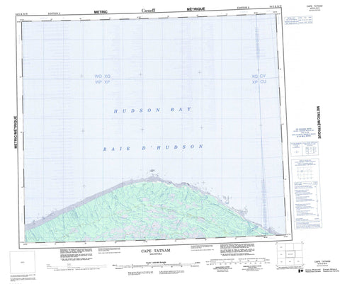 054G Cape Tatnam Canadian topographic map, 1:250,000 scale