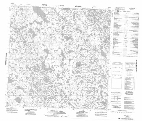 054M13 Mikolash Lake Canadian topographic map, 1:50,000 scale