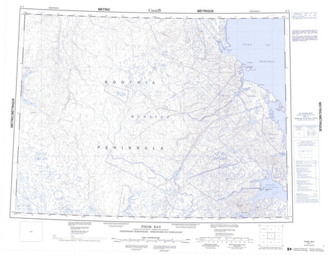 057F Thom Bay Canadian topographic map, 1:250,000 scale