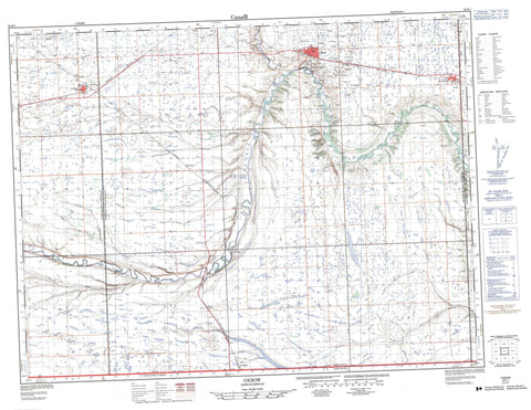 062E01 Oxbow Canadian topographic map, 1:50,000 scale