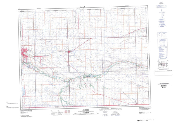 062E02 Estevan Canadian topographic map, 1:50,000 scale