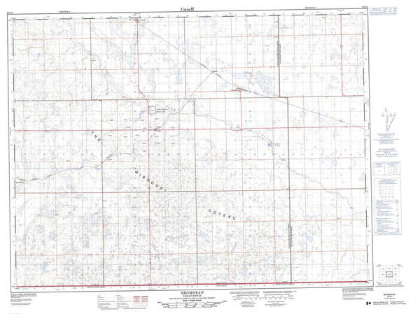 062E04 Bromhead Canadian topographic map, 1:50,000 scale