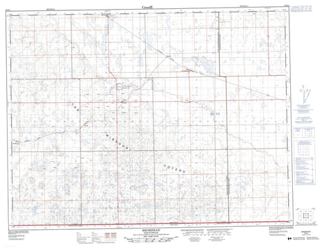 062E04 Bromhead Canadian topographic map, 1:50,000 scale