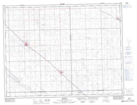 062E06 Midale Canadian topographic map, 1:50,000 scale