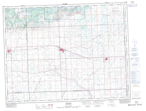 062E09 Carlyle Canadian topographic map, 1:50,000 scale