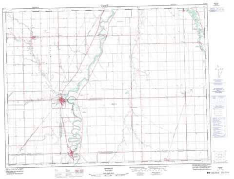 062H06 Morris Canadian topographic map, 1:50,000 scale