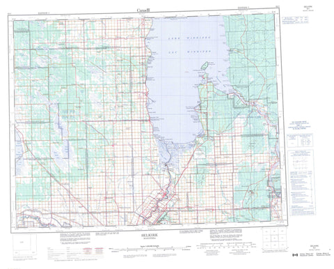 062I Selkirk Canadian topographic map, 1:250,000 scale