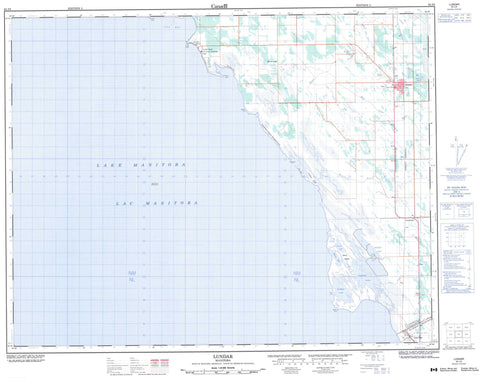 062J09 Lundar Canadian topographic map, 1:50,000 scale