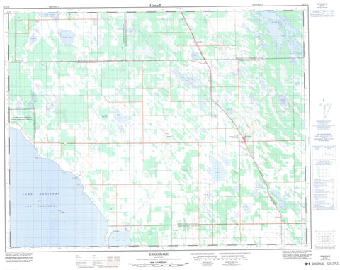 062J16 Eriksdale Canadian topographic map, 1:50,000 scale