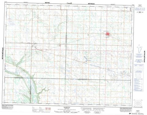 062K02 Hamiota Canadian topographic map, 1:50,000 scale
