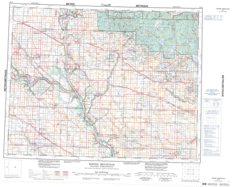 062K Riding Mountain Canadian topographic map, 1:250,000 scale