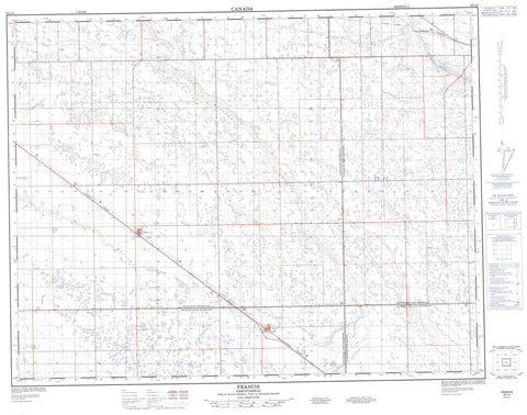 062L04 Francis Canadian topographic map, 1:50,000 scale