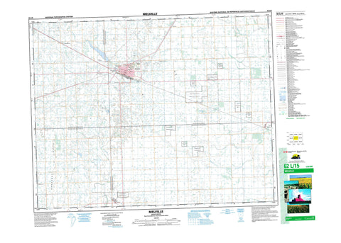 062L15 Melville Canadian topographic map, 1:50,000 scale