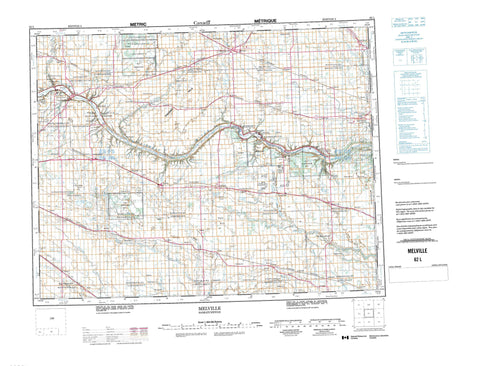 062L Melville Canadian topographic map, 1:250,000 scale
