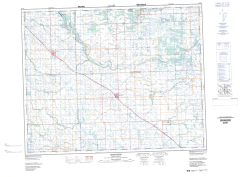 062M07 Springside Canadian topographic map, 1:50,000 scale