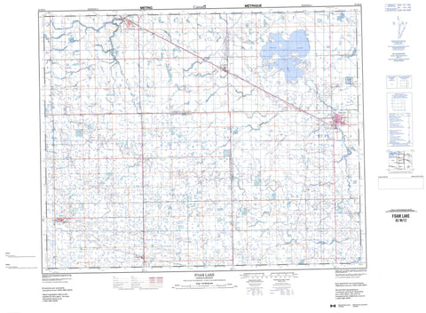 062M12 Foam Lake Canadian topographic map, 1:50,000 scale