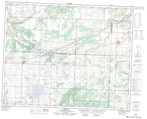 062N13 Arran Canadian topographic map, 1:50,000 scale