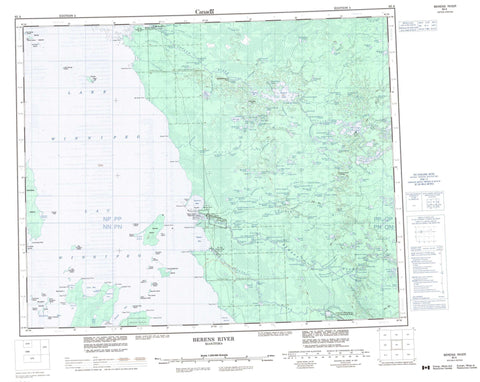 063A Berens River Canadian topographic map, 1:250,000 scale