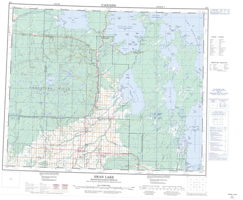 063C Swan Lake Canadian topographic map, 1:250,000 scale