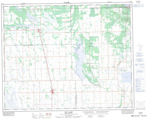 063D05 Nut Lake Canadian topographic map, 1:50,000 scale