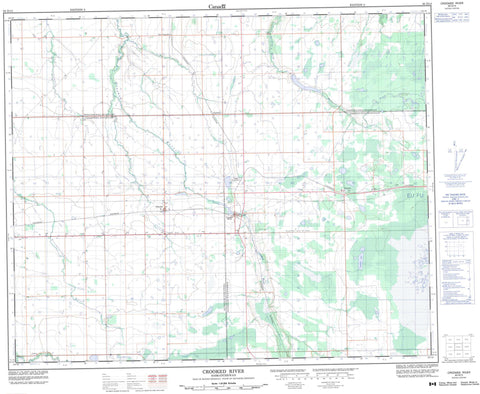 063D13 Crooked River Canadian topographic map, 1:50,000 scale
