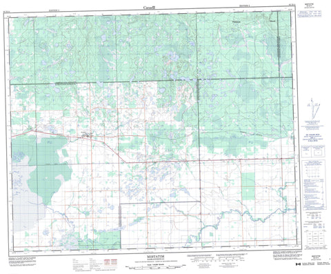 063D14 Mistatim Canadian topographic map, 1:50,000 scale