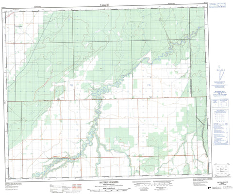 063E06 Battle Heights Canadian topographic map, 1:50,000 scale