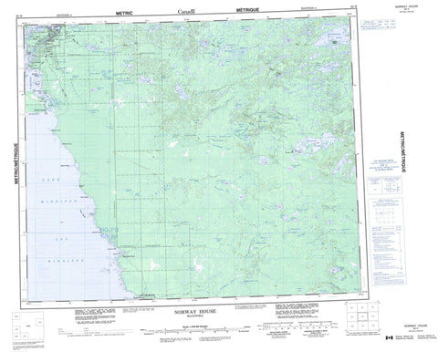 063H Norway House Canadian topographic map, 1:250,000 scale