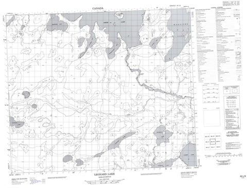 063L08 Leonard Lake Canadian topographic map, 1:50,000 scale