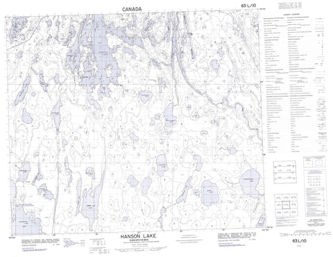 063L10 Hanson Lake Canadian topographic map, 1:50,000 scale
