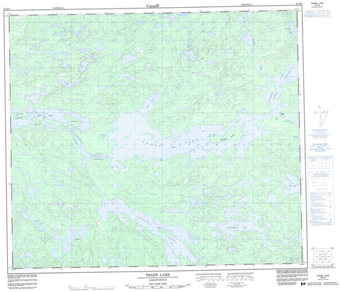 063M05 Trade Lake Canadian topographic map, 1:50,000 scale
