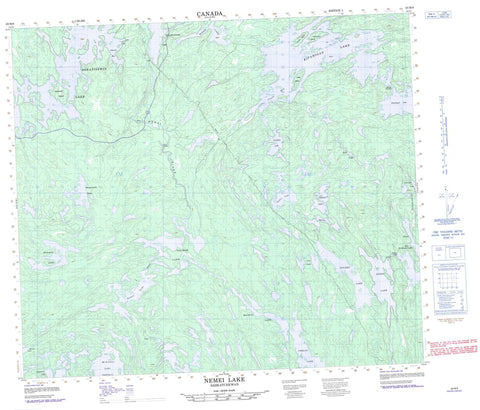 063M08 Nemei Lake Canadian topographic map, 1:50,000 scale
