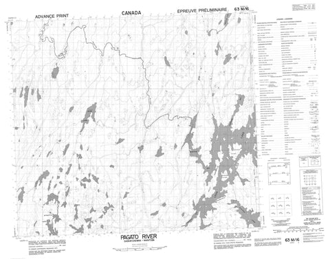 063M16 Pagato River Canadian topographic map, 1:50,000 scale