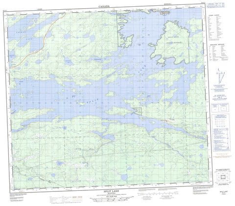 064A01 Split Lake Canadian topographic map, 1:50,000 scale