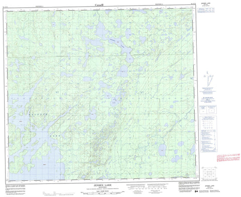064A12 Jensen Lake Canadian topographic map, 1:50,000 scale