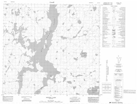 064G12 Hendry Lake Canadian topographic map, 1:50,000 scale
