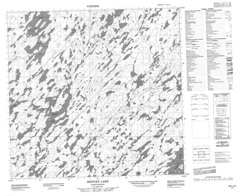 064L14 Bentley Lake Canadian topographic map, 1:50,000 scale