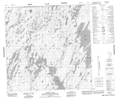 064M15 Warren Lake Canadian topographic map, 1:50,000 scale