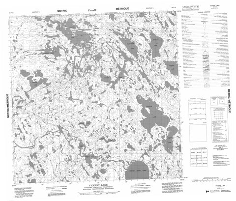 064P15 Vickery Lake Canadian topographic map, 1:50,000 scale